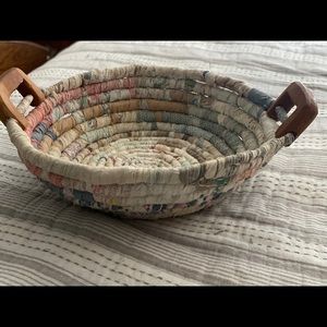 Fabric coiled basket